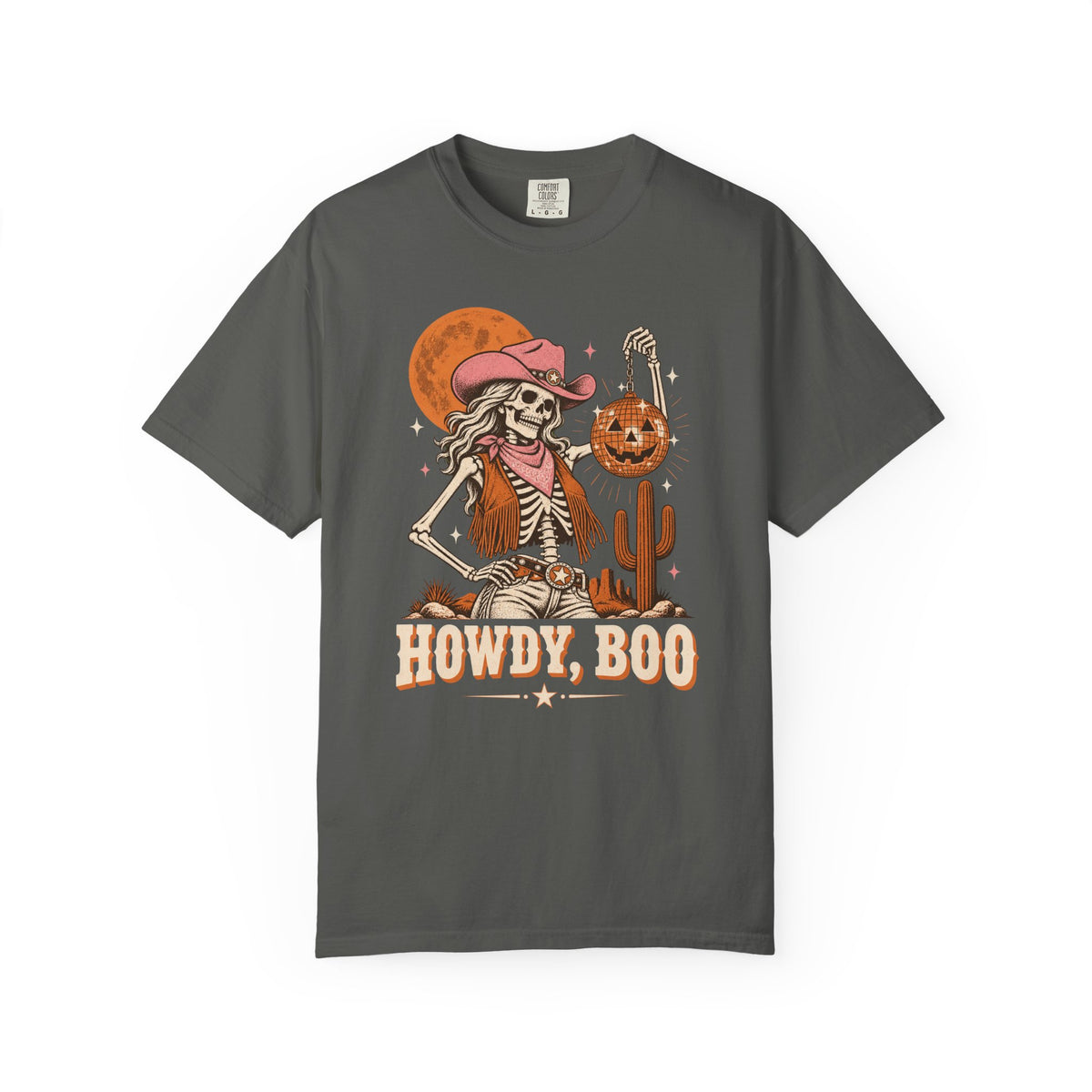Howdy Boo Skeleton Cowgirl Halloween Shirt, Comfort Colors Western Halloween Tee, Disco Pumpkin Spooky Cowgirl Shirt