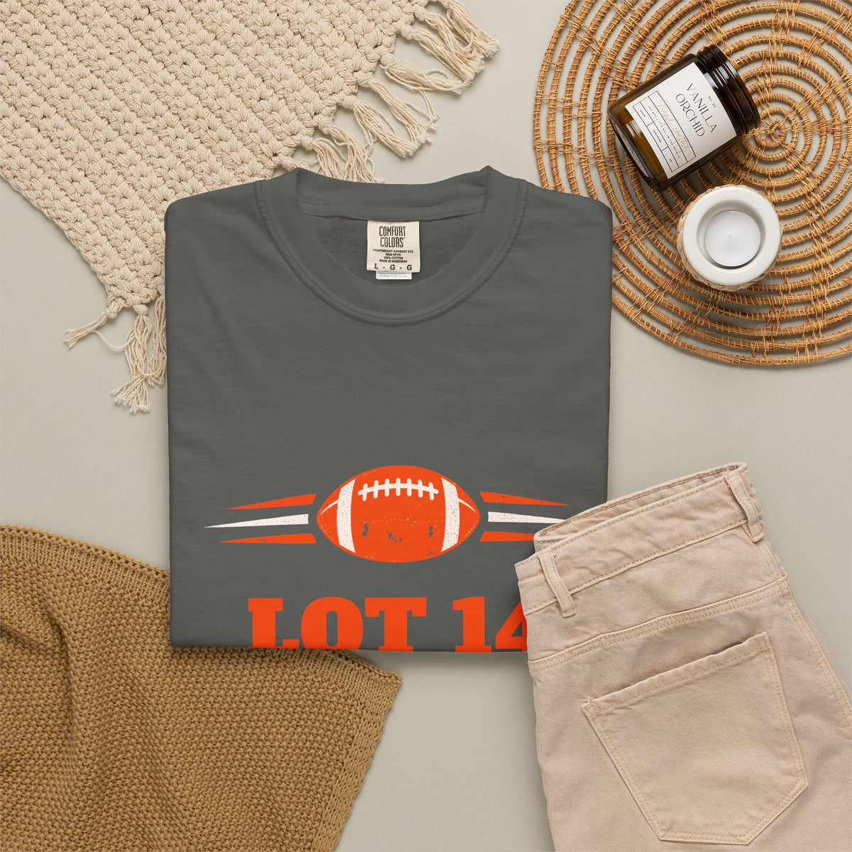 Custom Tailgate Crew Shirt, Personalized Group Name Football Tee, Game Day Shirt with Name and Number, Comfort Colors Tailgate Tee