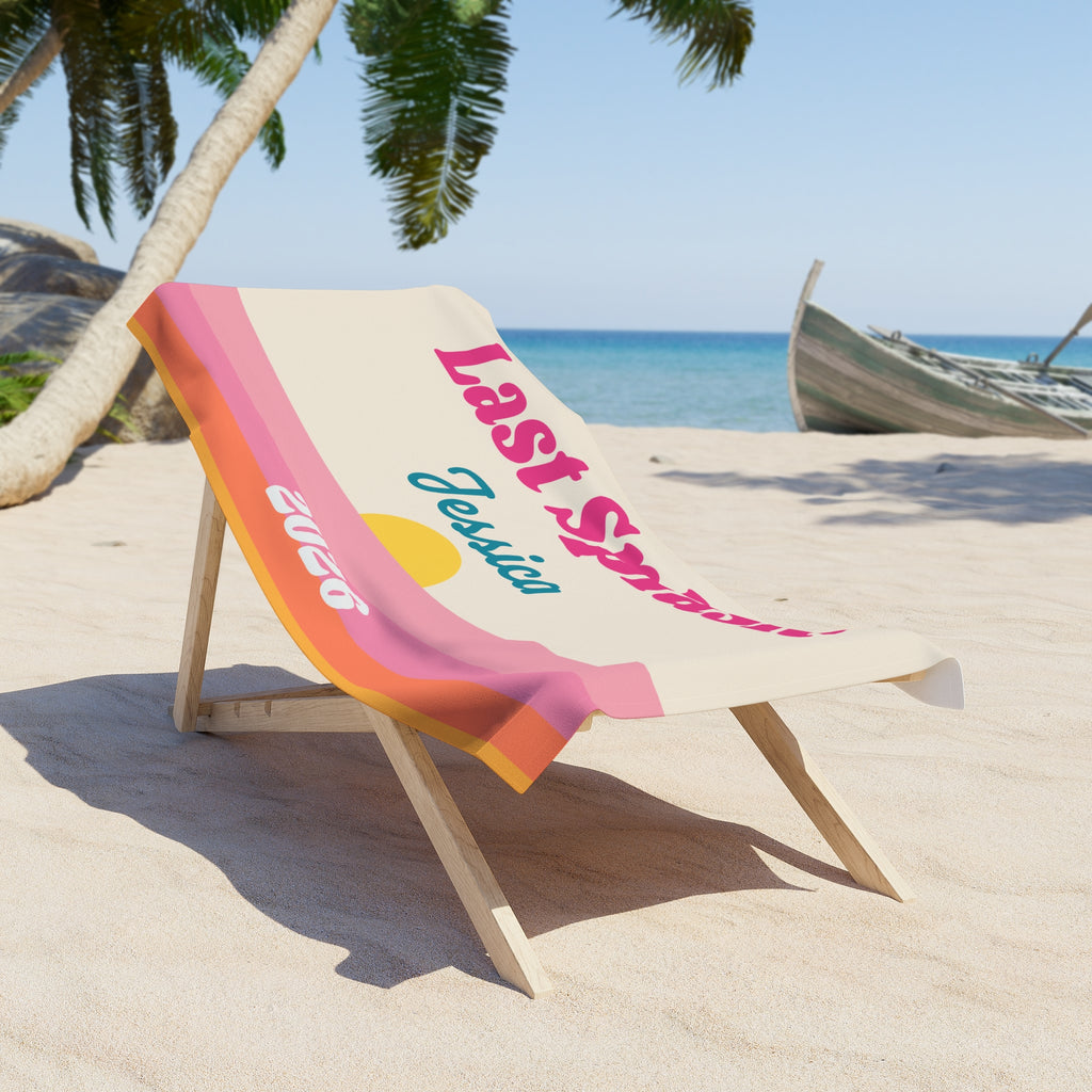 Personalized Bachelorette Beach Towel, Last Splash Custom Name Towel, Bride Beach Towel, Bachelorette Party Gift, Bridesmaid Pool Towel