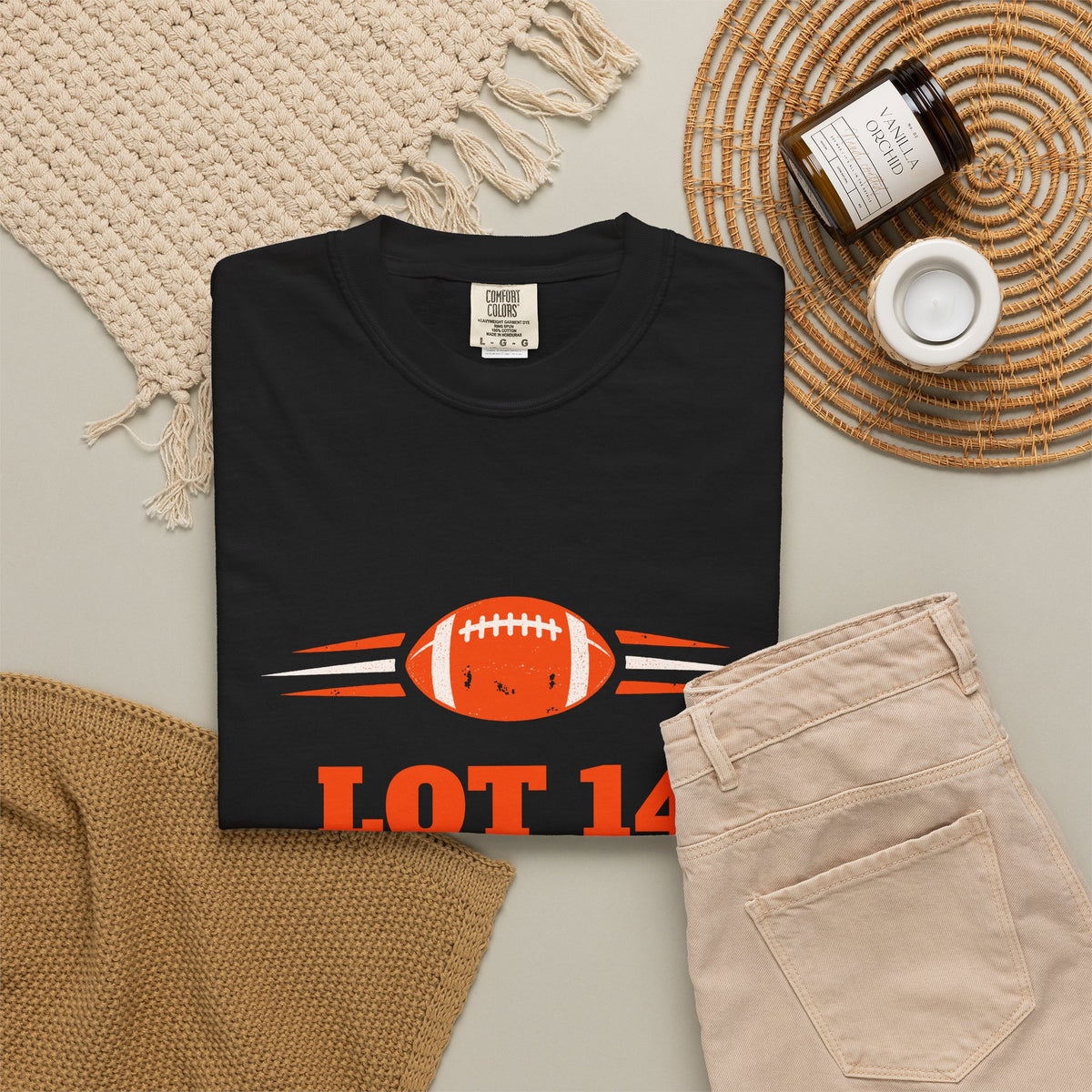 Custom Tailgate Crew Shirt, Personalized Group Name Football Tee, Game Day Shirt with Name and Number, Comfort Colors Tailgate Tee