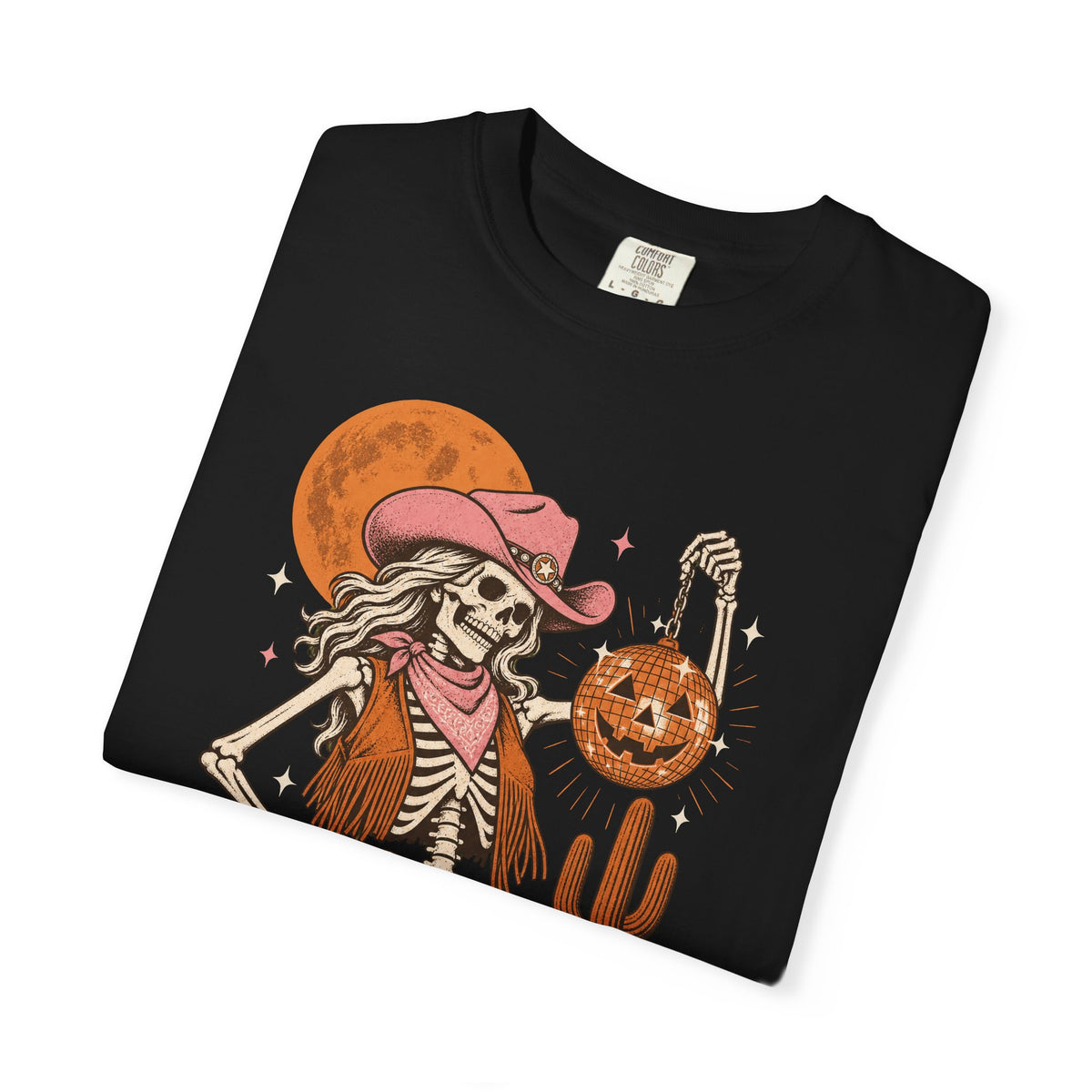 Howdy Boo Skeleton Cowgirl Halloween Shirt, Comfort Colors Western Halloween Tee, Disco Pumpkin Spooky Cowgirl Shirt