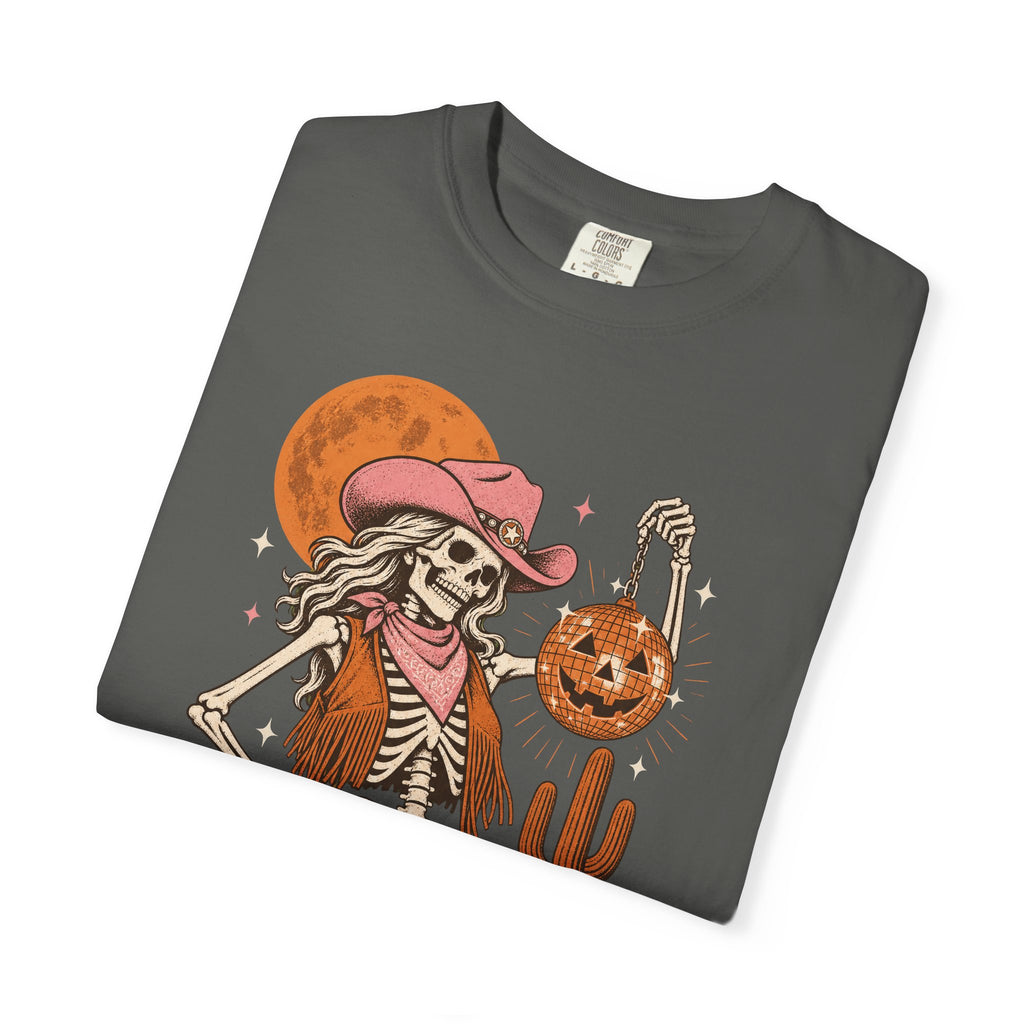 Howdy Boo Skeleton Cowgirl Halloween Shirt, Comfort Colors Western Halloween Tee, Disco Pumpkin Spooky Cowgirl Shirt