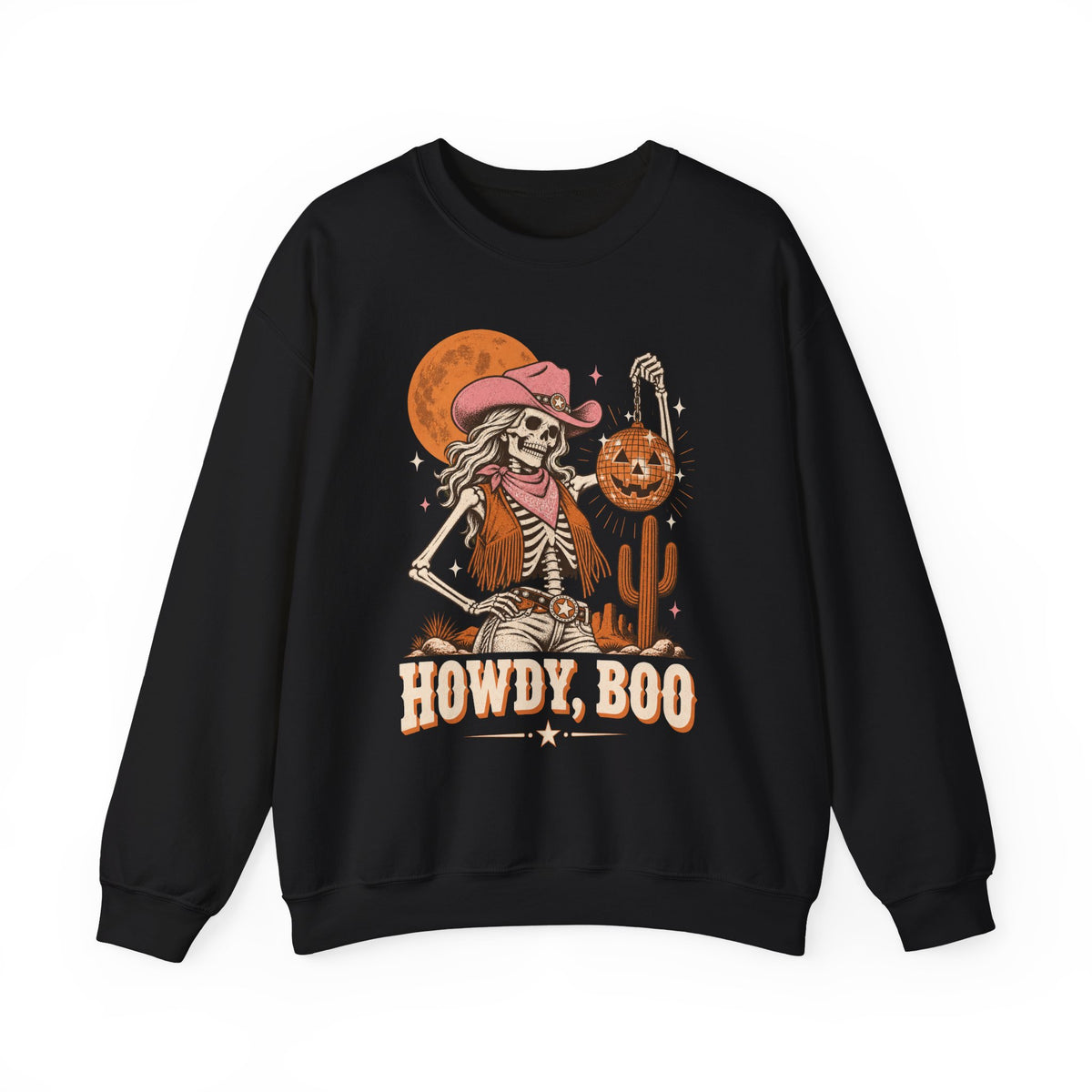 Howdy Boo Skeleton Cowgirl Sweatshirt, Western Halloween Crewneck, Spooky Cowgirl Pumpkin Sweatshirt, Fall Halloween Gift